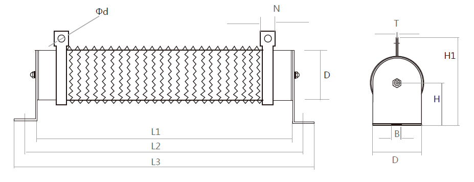 RXBW波纹电阻器产品尺寸图.png RXBW波纹电阻器产品尺寸图