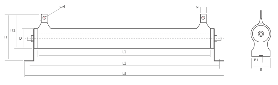 RXG20被釉电阻器产品尺寸图 RXG20被釉电阻器产品尺寸图